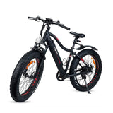 Bicicletta elettrica XL con ruote Fat e parafanghi, nera